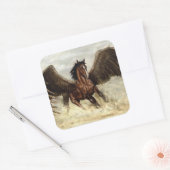 Gevleugelde Pegasus Vierkante Sticker (Envelop)