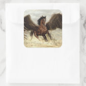 Gevleugelde Pegasus Vierkante Sticker (Tas)
