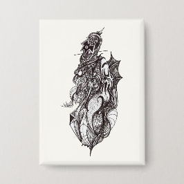 Gevleugelde Rider, inkt tekening, Badge Button