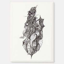 Gevleugelde Ruiter, inkttekening, Magneet