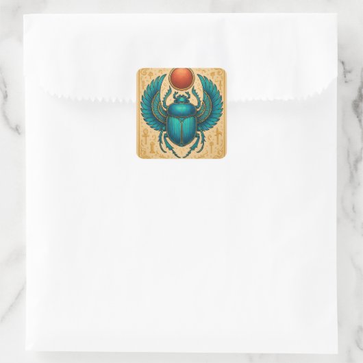 Gevleugelde Scarab Kever Egyptisch Sticker Blad (Tas)