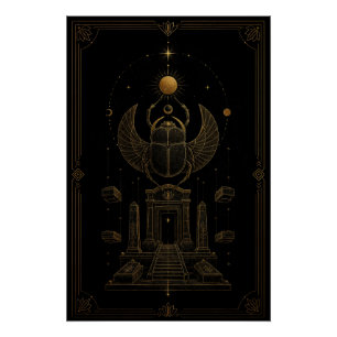 Gevleugelde Scarabee Tempelposter Perfect Poster