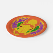 gevleugelde scarabeetle Egyptische design party Papieren Bordje (Gekanteld)