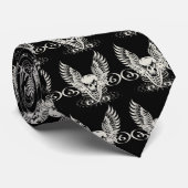 Gevleugelde schedel, gevleugelde schedel, gevleuge stropdas (Opgerold)