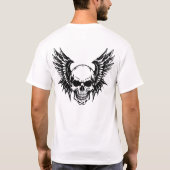 Gevleugelde schedel hoge kwaliteit gotische illust t-shirt (Achterkant)
