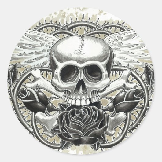 Gevleugelde schedel Stickers (Voorkant)