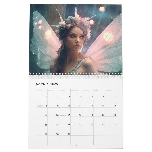 gevleugelde schoonheid kalender (Mar 2026)
