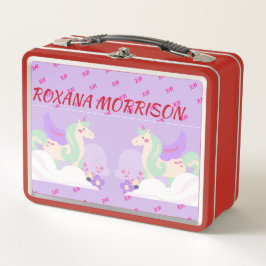 GEVLEUGELDE UNICORN LUNCH PASTEL KLEUREN Metalen l