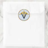 Gevleugelde veterinaire Caduceus Ronde Sticker (Tas)
