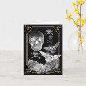 Gevleugelde vliegende schedels kaart (Gele Bloem)