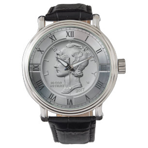 Gevleugelde Vrijheid Herdenking Zilveren Dollar ~ Horloge