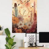 Gevleugelde wilde bloemen poster (Thuiskantoor)