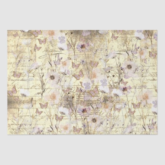 gevleugelde wilde flora en fauna tissuepapier (Voorkant)