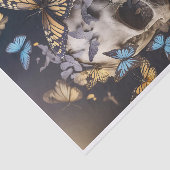 Gevleugelde zielen, vlinders & Gotische schedel Tissuepapier (Detail)