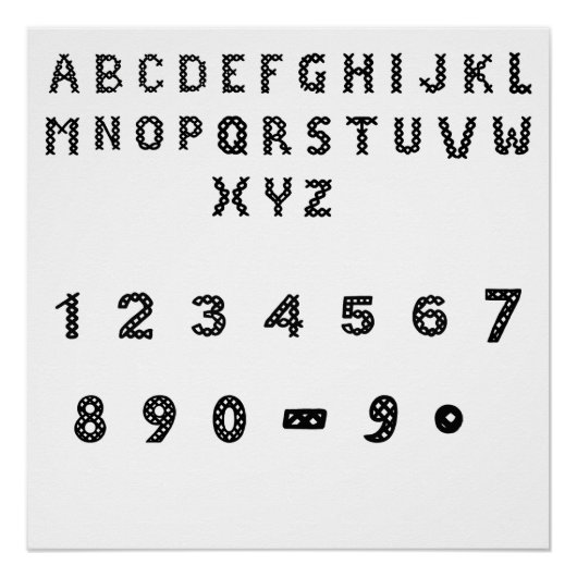 gevlochten alfabetkunst | vet letterraster perfect poster (Voorkant)