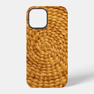 gevlochten bast achtergrond textuur bruin iPhone 12 hoesje