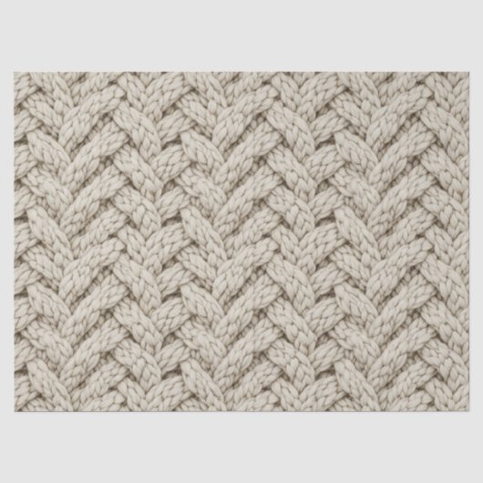 Gevlochten Brei Structuur – Warm Beige (2) Tissuepapier (Voorkant)