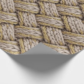 Gevlochten Brei Structuur – Warm Beige (3) Cadeaupapier (Hoek)
