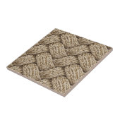 Gevlochten Brei Structuur – Warm Beige Tegeltje (Zijkant)