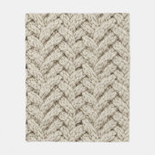 Gevlochten Brei Textuur – Warm Beige (2) Fleece Deken (Voorkant)