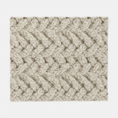 Gevlochten Brei Textuur – Warm Beige (2) Fleece Deken (Voorkant (Horizontaal))