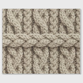 Gevlochten Brei Textuur – Warm Beige (4) Cadeaupapier (Vlak)
