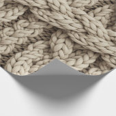 Gevlochten Brei Textuur – Warm Beige (4) Cadeaupapier (Hoek)