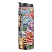 Gevlochten Butterfly Floral Coffee Serenity Thermosbeker (Geroteerd rechts)