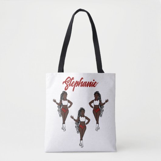 Gevlochten danseres gepersonaliseerde tas (Rood) (Voorkant)