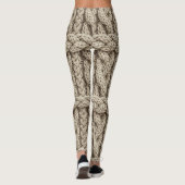 Gevlochten Gebreide Structuur – Warm Beige (4) Leggings (Achterkant)