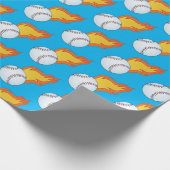 gevlochten honkbal cadeaupapier (Hoek)