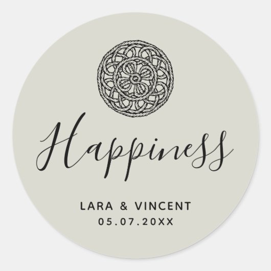 Gevlochten Keltische Stijl patroon Dank u Ronde Sticker (Voorkant)