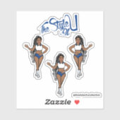 Gevlochten Majorette / Dancer Stickers Blauw (Vel)