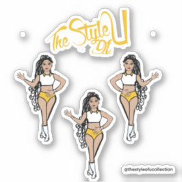 Gevlochten Majorette / Dancer Stickers Geel