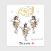 Gevlochten Majorette / Dancer Stickers Geel (Vel)