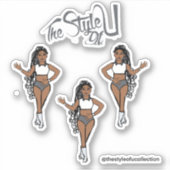 Gevlochten Majorette / Dancer Stickers Grijs (Voorkant)