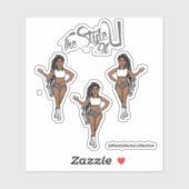 Gevlochten Majorette / Dancer Stickers Grijs (Vel)