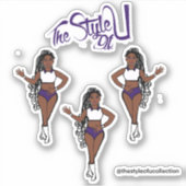 Gevlochten Majorette / Dancer Stickers Paarse (Voorkant)