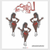 Gevlochten Majorette / Dancer Stickers Rood (Vel)