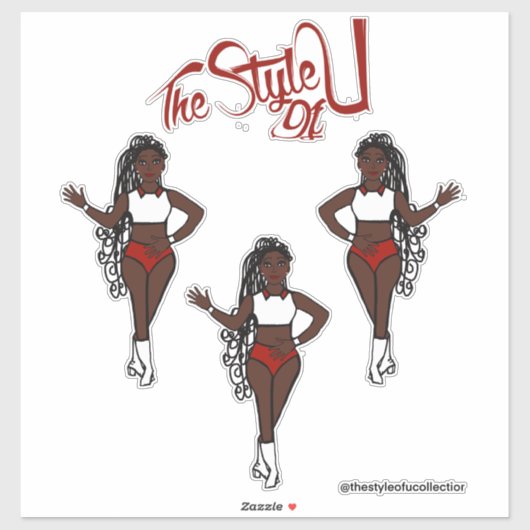 Gevlochten Majorette / Dancer Stickers Rood (Vel)