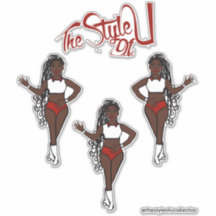 Gevlochten Majorette / Dancer Stickers Rood