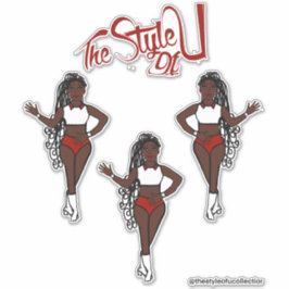 Gevlochten Majorette / Dancer Stickers Rood