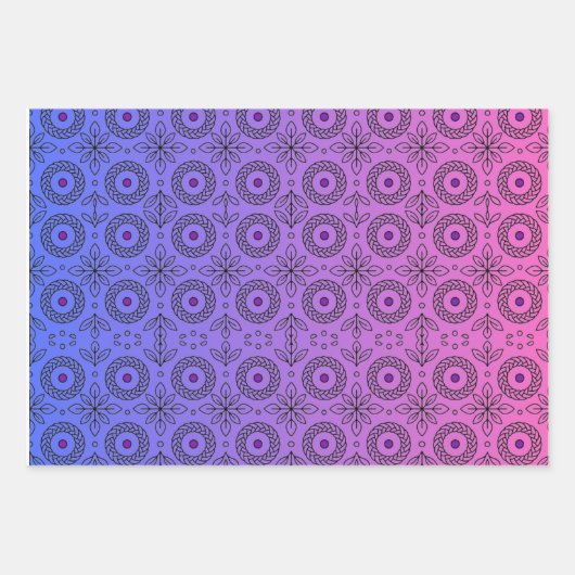 Gevlochten Mandala en bladmotief ontwerp" Inpakpapier Vel (Voorkant 3)