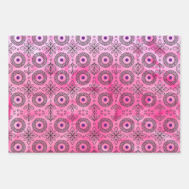 Gevlochten Mandala en bladmotief ontwerp" Inpakpapier Vel