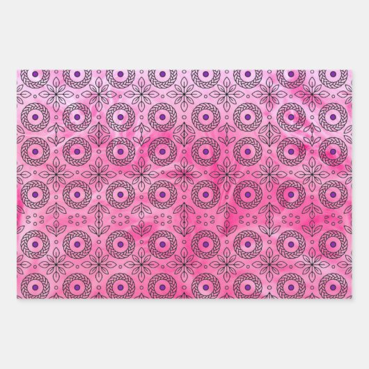 Gevlochten Mandala en bladmotief ontwerp" Inpakpapier Vel (Voorkant)