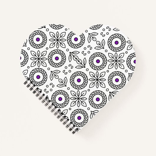 Gevlochten Mandala en Leaf Motif Spiral Notitieboe Notitieboek (Voorkant)