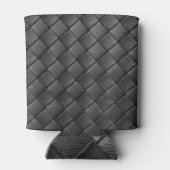 Gevlochten zwart leder:  textuur blikjeskoeler (Achterkant)