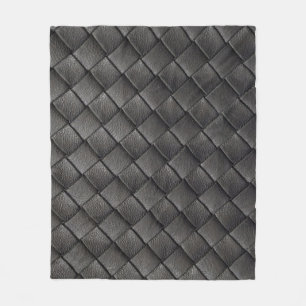 Gevlochten zwart leder:  textuur fleece deken