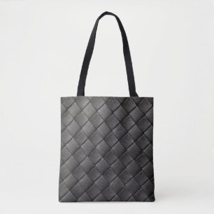 Gevlochten zwart leder: textuur tote bag