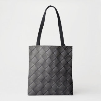 Gevlochten zwart leder:  textuur tote bag